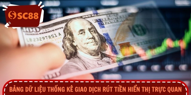 Bảng dữ liệu thống kê giao dịch rút tiền hiển thị trực quan